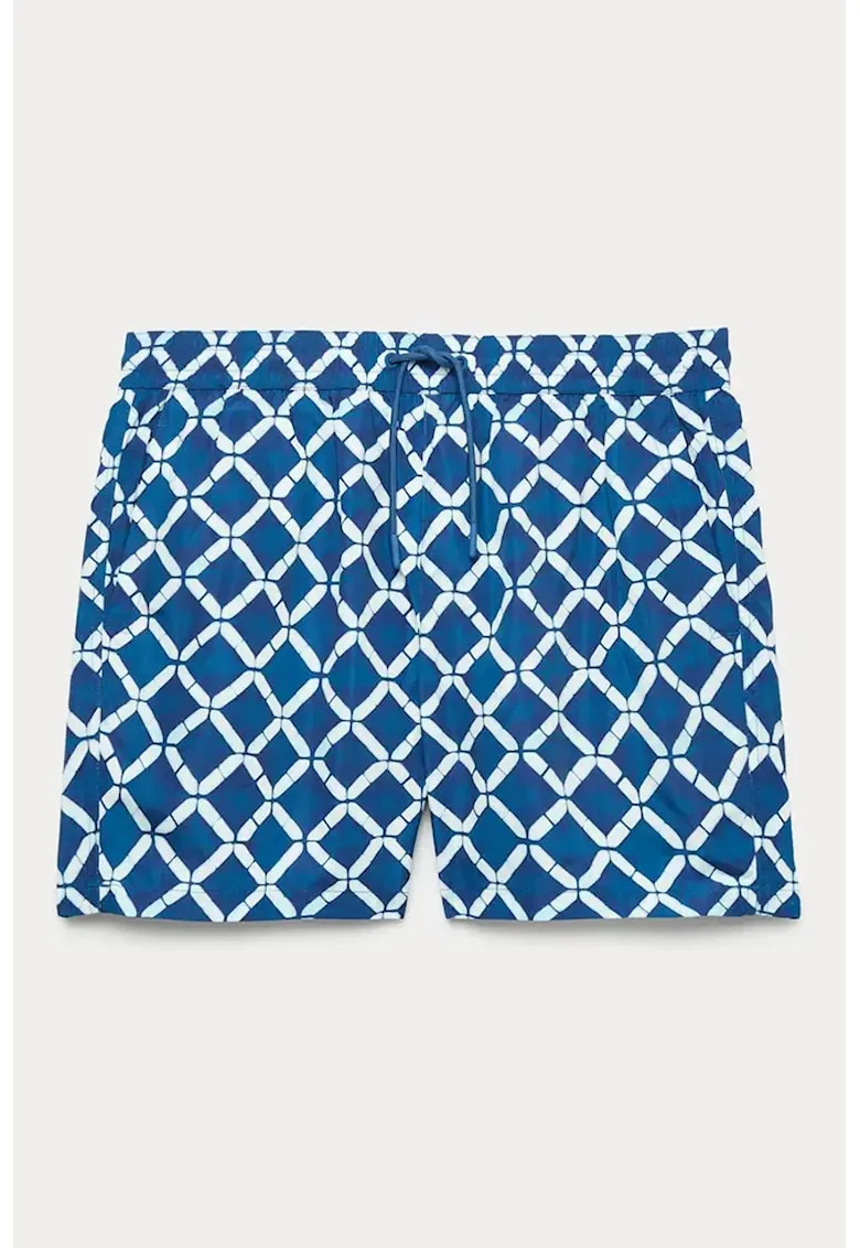 Pantaloni scurti de baie din material cu uscare rapida, Albastru pastel