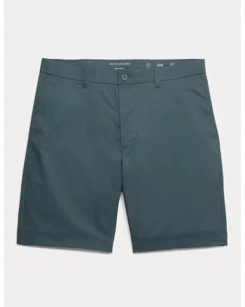 Pantaloni chino cu talie medie, Albastru petrol