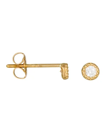 Cercei de aur de 9K cu cristale zirconia, Auriu