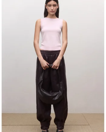 Top slim fit de lana, Roz deschis