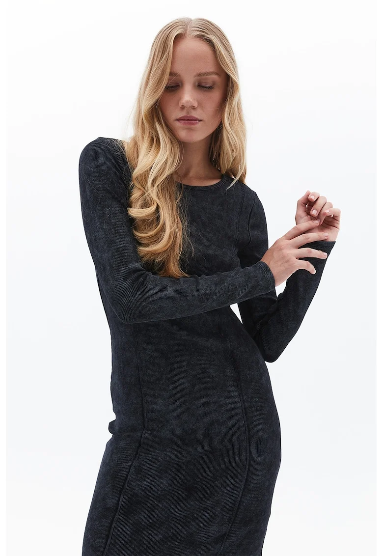 Rochie lunga cu decolteu rotund, Negru
