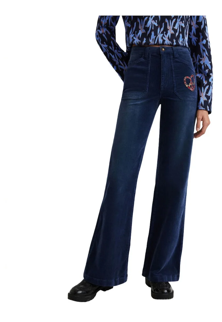 Pantaloni evazati din catifea Myheart