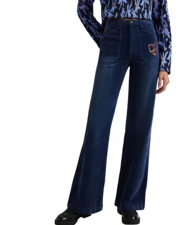 Pantaloni evazati din catifea Myheart