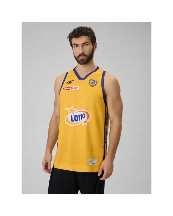Maiou sport barbati  uscare rapida, poliester, galben/albastru