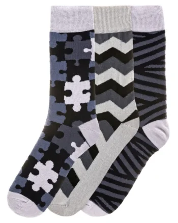 Set de sosete lungi cu imprimeu multiplu - 3 perechi
