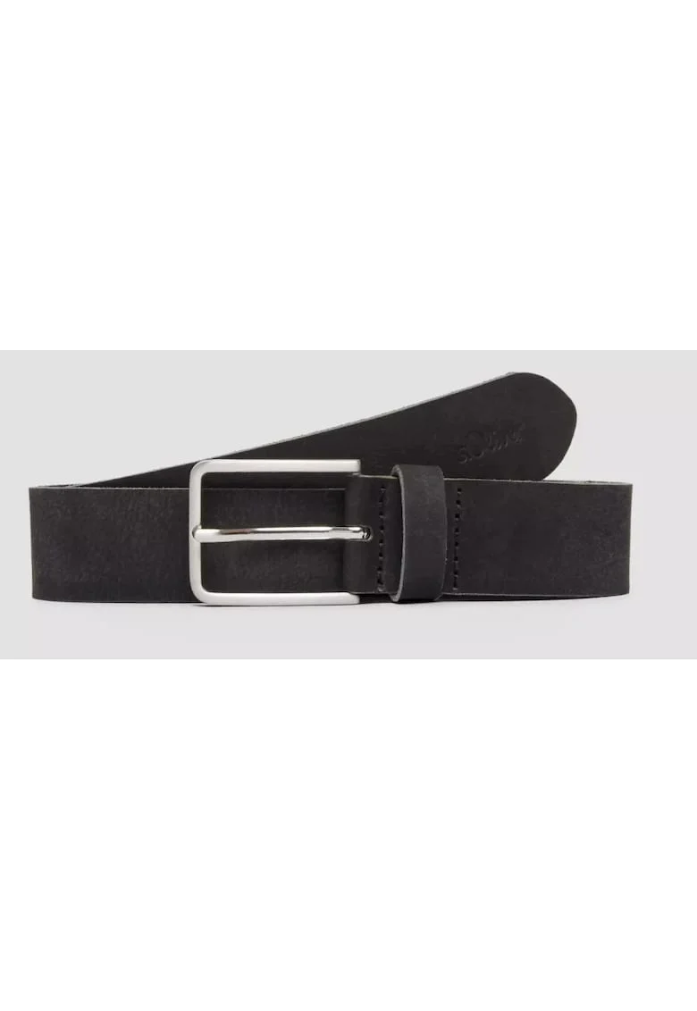 Curea din piele intoarsa, Negru, Negru