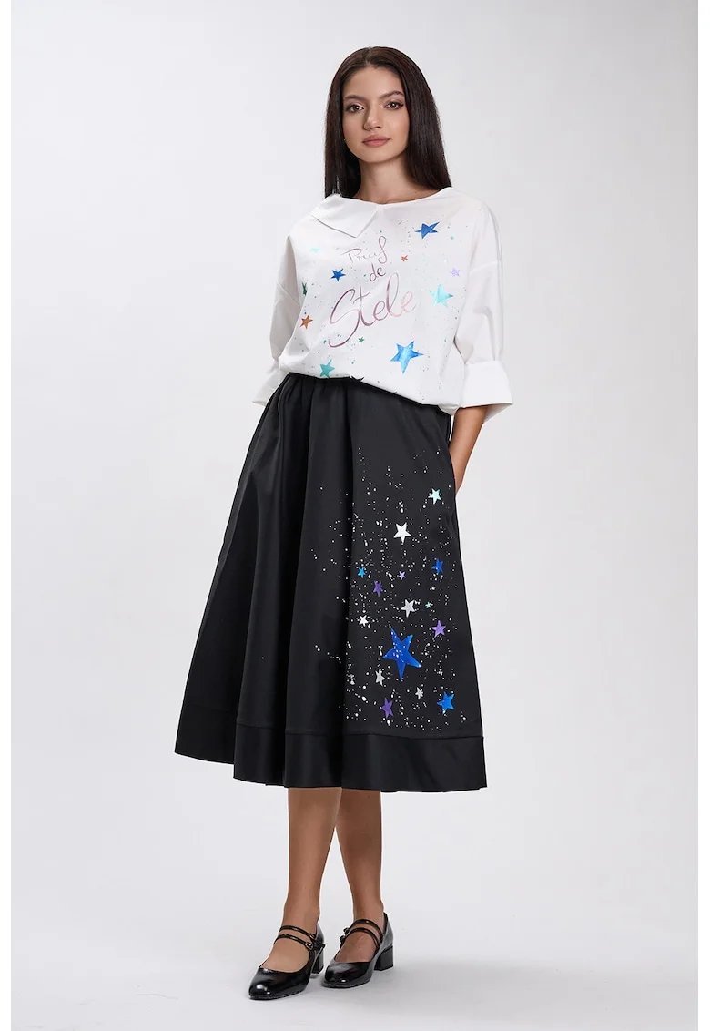 Bluza cu guler asimetric Galaxia