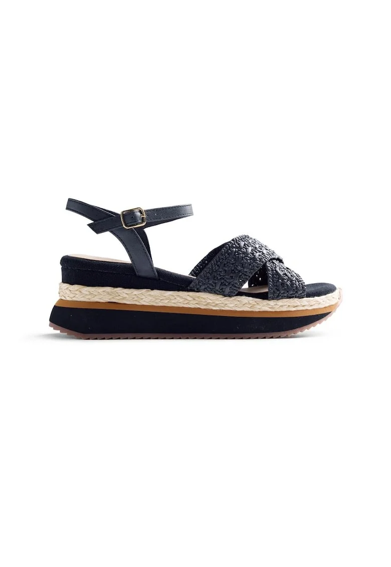 Sandale-espadrile wedge Trevelin, Negru