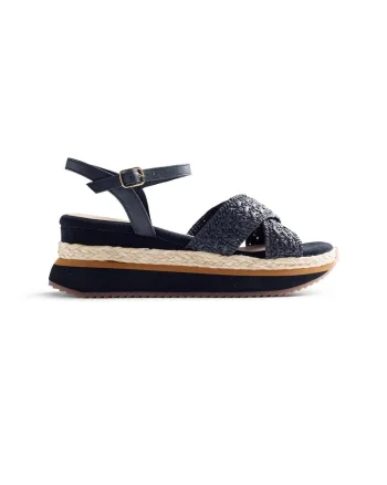 Sandale-espadrile wedge Trevelin, Negru