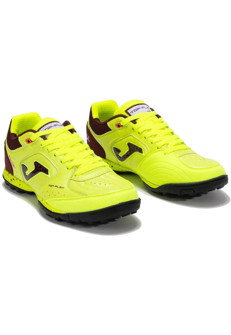 Ghete de fotbal  Top Flex, galben, piele, pentru teren sintetic