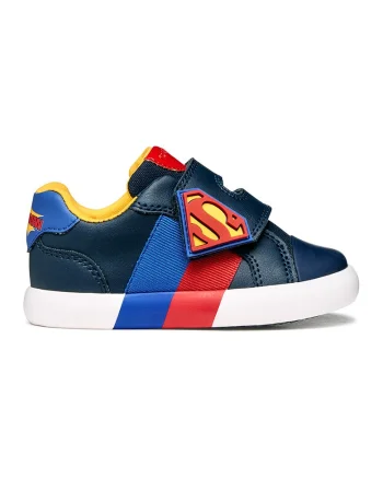 Pantofi sport cu detalii desene animate si velcro, Rosu/Albastru royal/Bleumarin