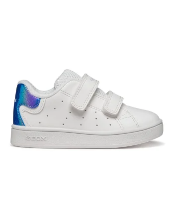 Pantofi sport Eclyper Toddler din piele ecologica cu aspect perforat, Albastru royal/Alb optic