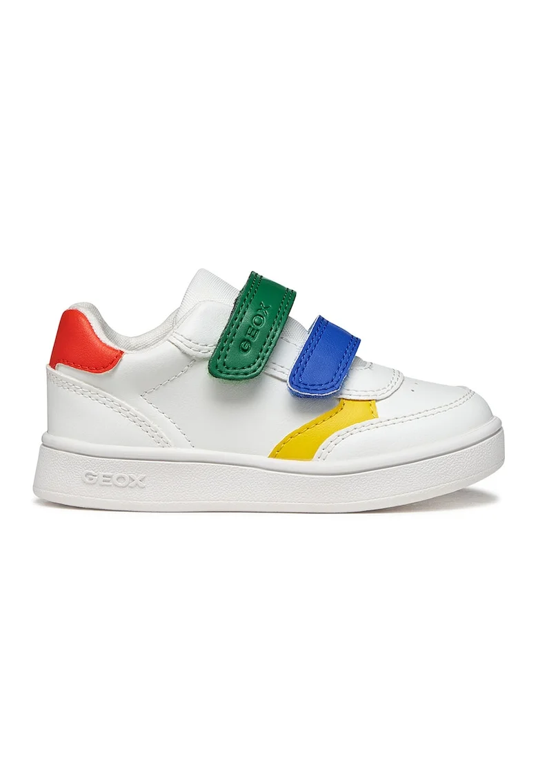Pantofi sport Eclyper Toddler din piele ecologica cu velcro, Galben/Albastru royal/Alb optic