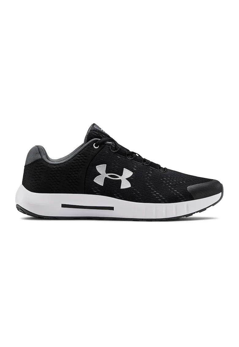 Pantofi din plasa tricotata, pentru alergare Pursuit BP, Alb/Negru
