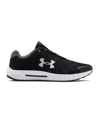 Pantofi din plasa tricotata, pentru alergare Pursuit BP, Alb/Negru