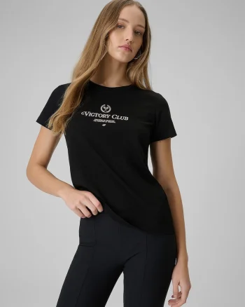 Tricou dama  bumbac, cu imprimeu, negru