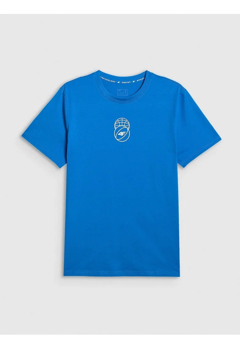 Tricou barbati  albastru regular, bumbac moale, croiala lejera, albastru