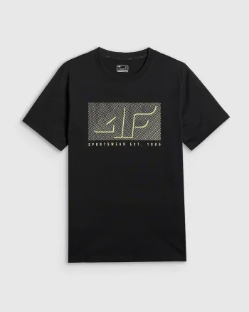 Tricou barbati,  negru, din bumbac, regular, usor si confortabil