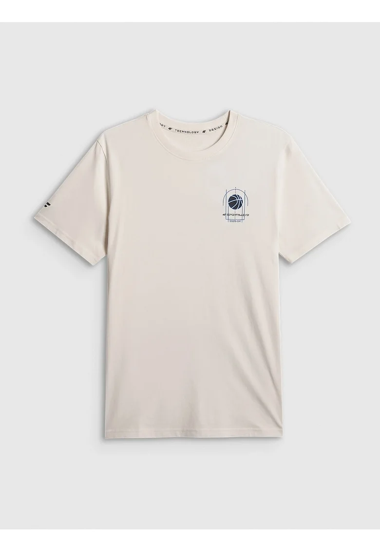 Tricou barbati  bej, bumbac, cu imprimeu