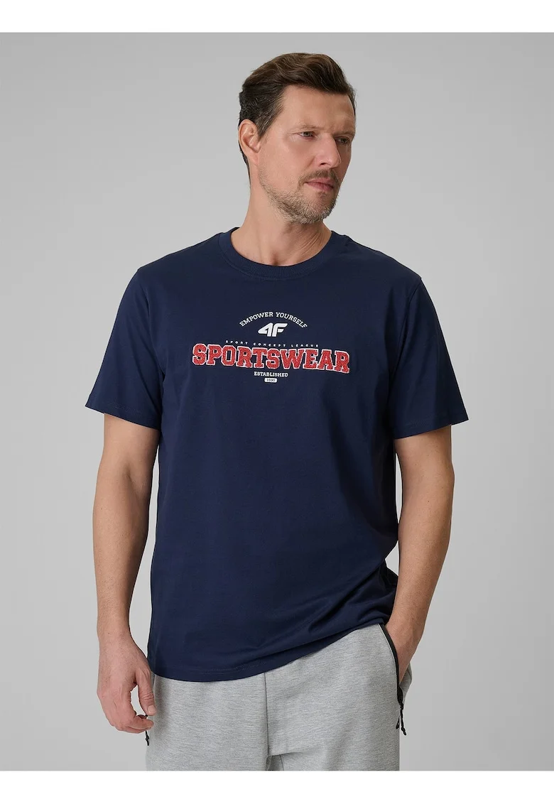 Tricou bleumarin  cu imprimeu, Bleumarin