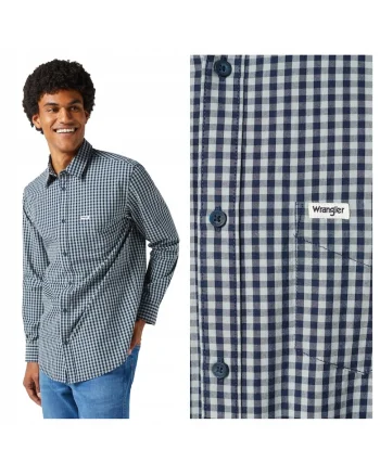 Camasa Barbati,  Ls 1 Pkt Shirt, Regular Fit, Cu Guler, Cu Nasturi, Design Clasic, Maneci Lungi, Bumbac, M INTL, Albastru