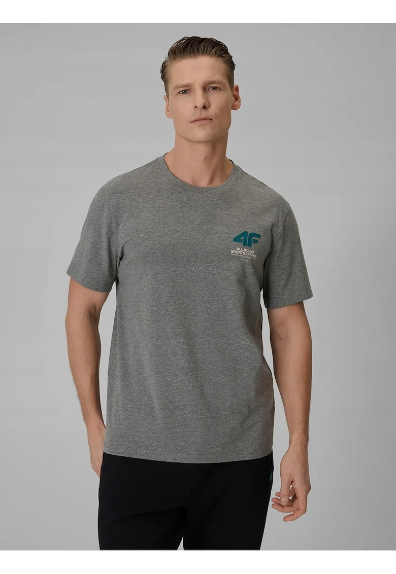 Tricou barbati,  gri, din bumbac, regular, confortabil