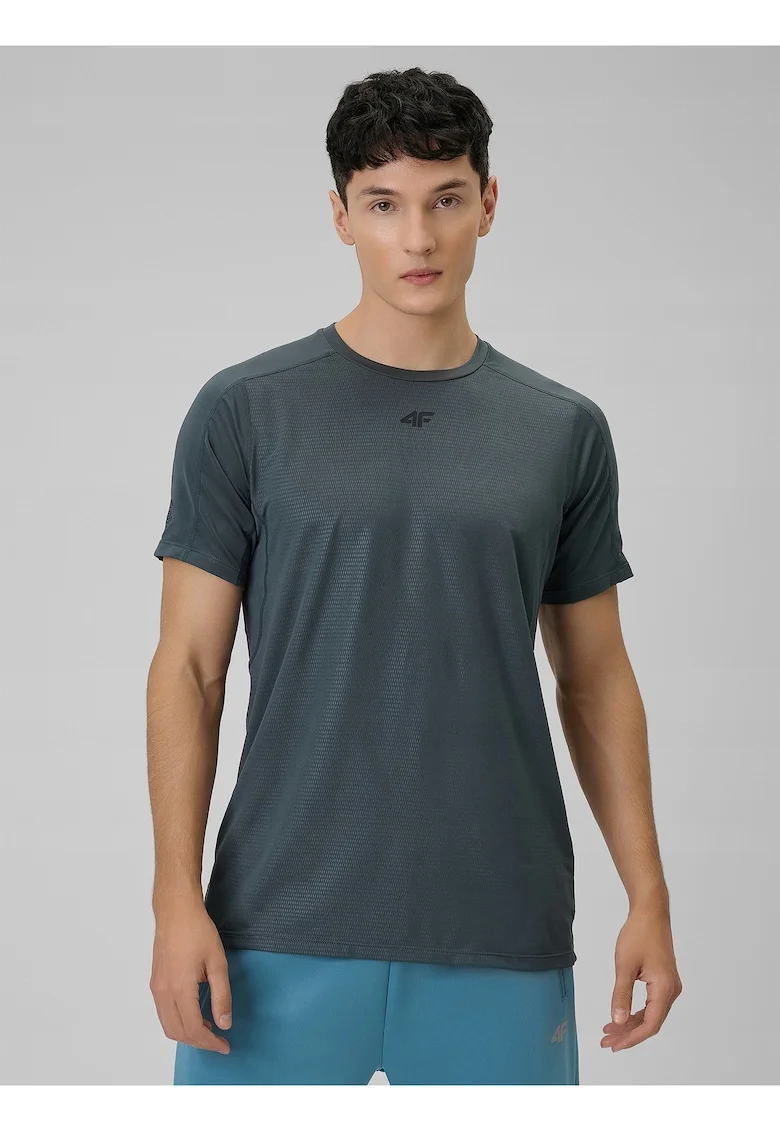 Tricou barbati  gri regular, uscare rapida, tehnologie 4F Dry