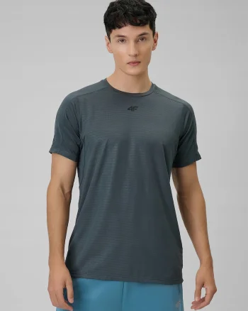 Tricou barbati  gri regular, uscare rapida, tehnologie 4F Dry