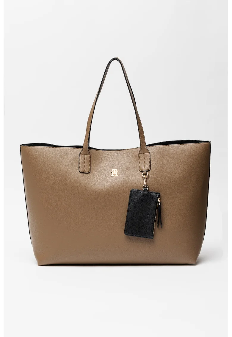 Geanta shopper cu breloc detasabila si etui Icon, Caramel