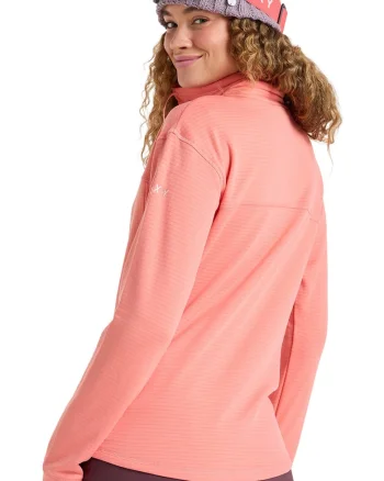 Bluza cu fermoar si buzunare pentru ski Vertere, Roz somon