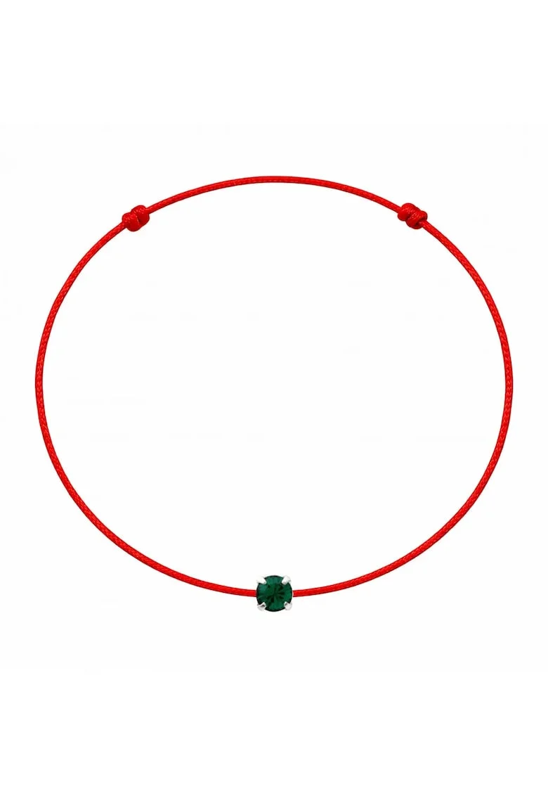 Bratara martisor decorata cu cristal Preciosa, Verde inchis