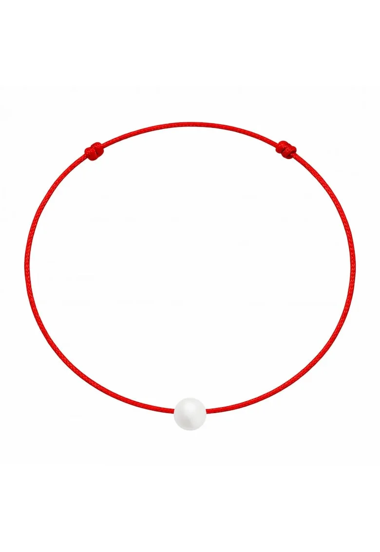 Bratara martisor decorata cu perla Preciosa, Alb
