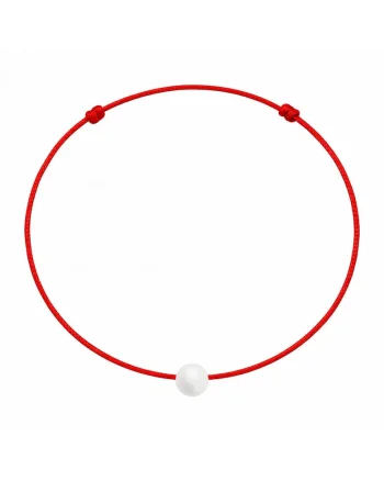 Bratara martisor decorata cu perla Preciosa, Alb