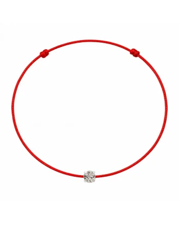 Bratara martisor decorata cu cristal Preciosa, Alb/Argintiu