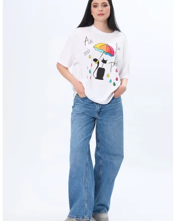 Tricou supradimensionat pictat manual Azi