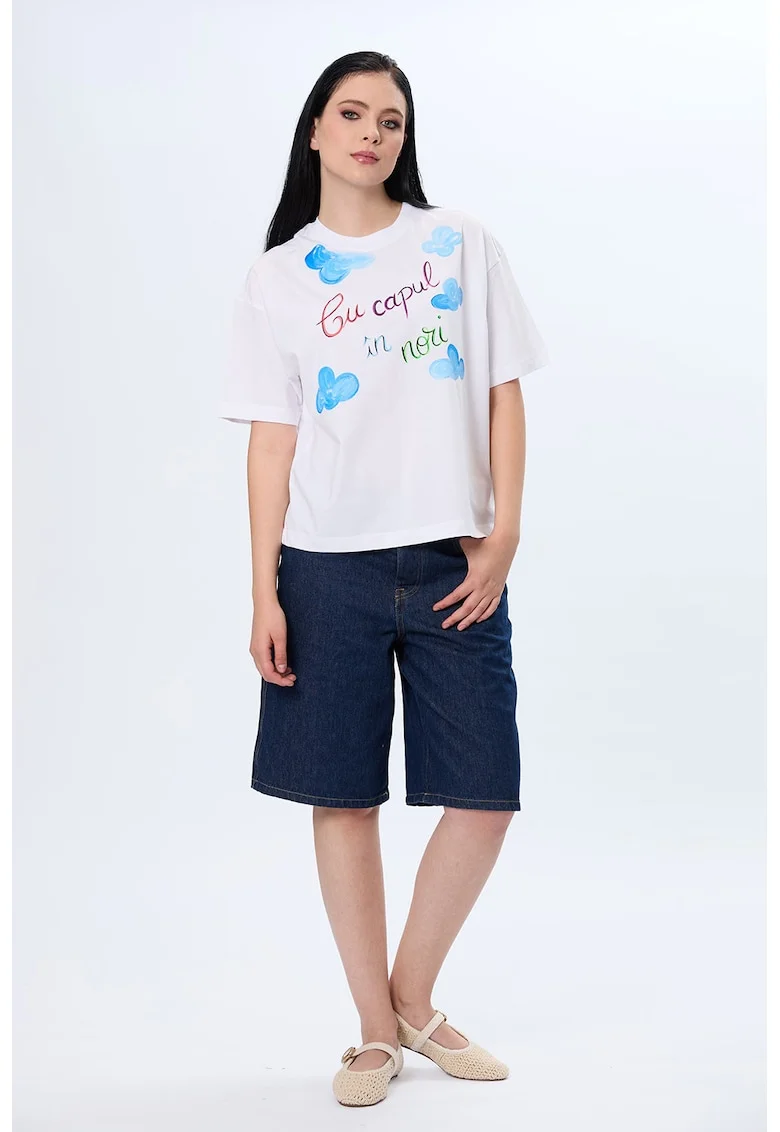 Tricou supradimensionat pictat manual Nori