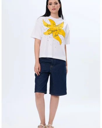 Tricou supradimensionat pictat manual Soare