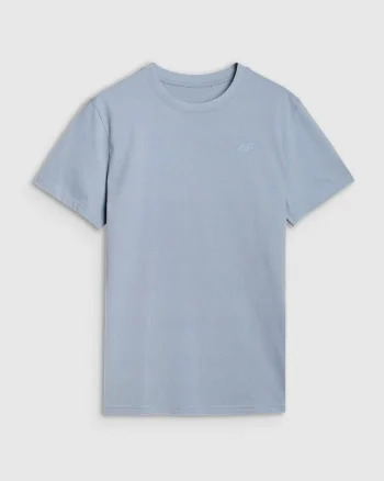 Tricou barbati  albastru, regular fit, 100% bumbac
