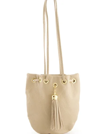 Geanta bucket cu piele