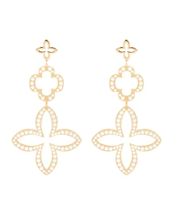 Cercei Lily placati cu aur 18k