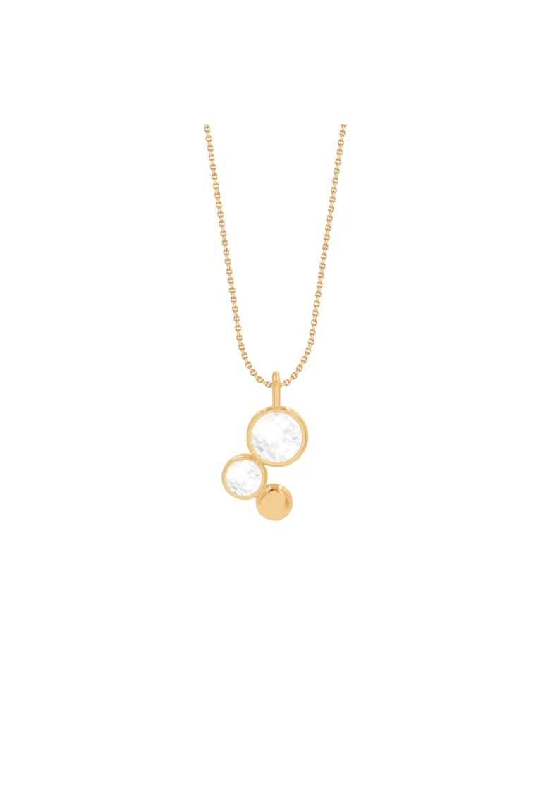 Colier placat cu aur 18K si element decorat cu pietre zirconia