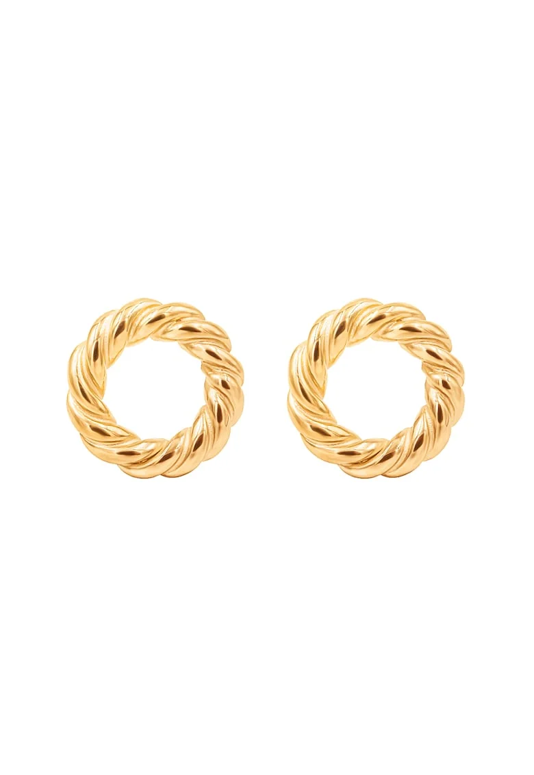 cercel Ines placat cu aur de 18K