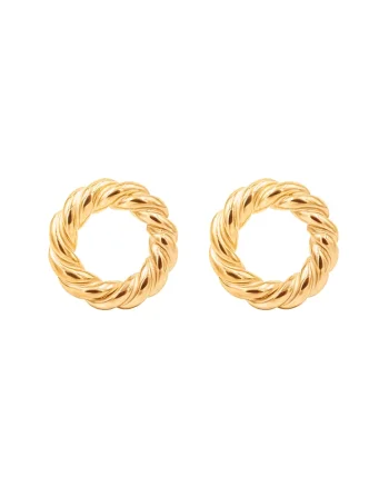 cercel Ines placat cu aur de 18K