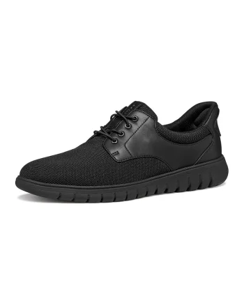 Pantofi sport Flextride low-cut din piele si material textil, Negru stins