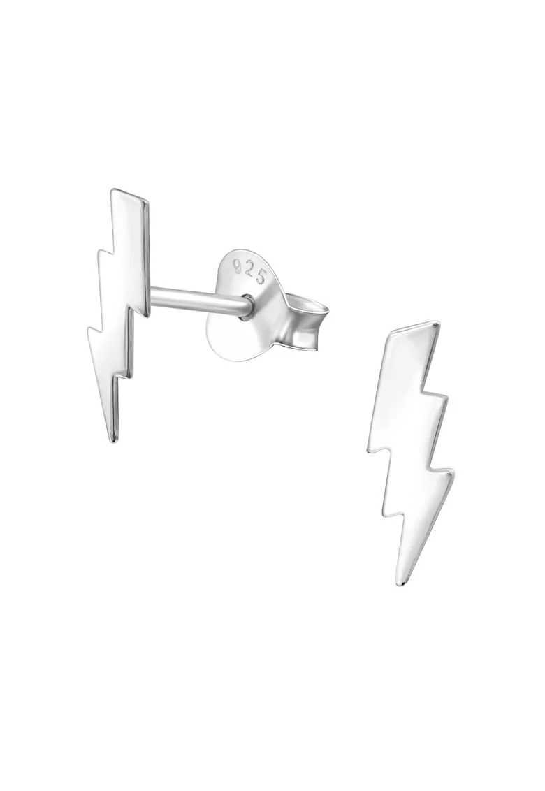 Cercei din Argint 925,  design fulger, hipoalergenici, 4x10mm