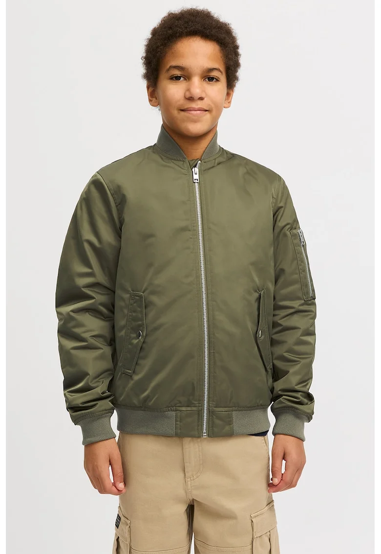 Jacheta regular fit cu buzunare, Verde masliniu