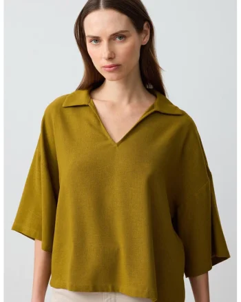 Bluza lejera cu maneci medii, Verde masliniu