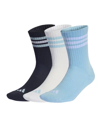 Set de sosete lungi unisex cu striatii - 3 perechi, Albastru ultramarin/Alb optic/Albastru glaciar
