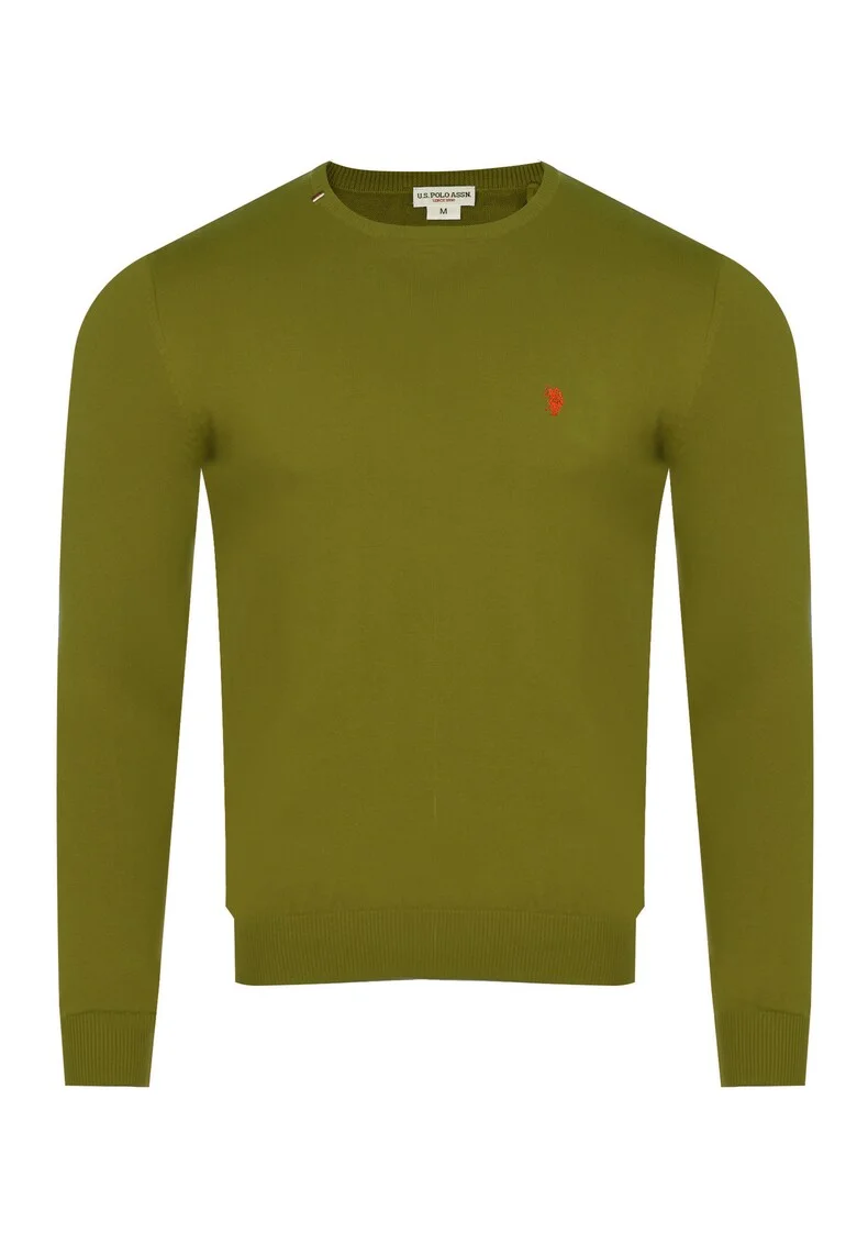 Pulover barbati,  bumbac, verde masliniu, Verde masliniu