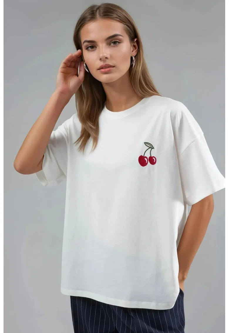 Tricou dama,  Alb, Jerseu